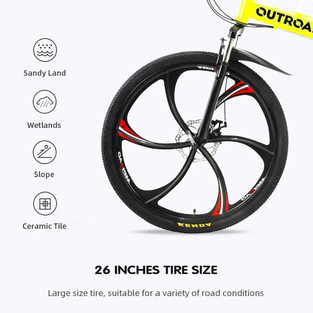 Folding Mountain Bike, 21-Speed High Carbon Steel, Adult, 26-inch Durable Tires RISE DEFENSE SYSTEMS.AI PRODUCTS