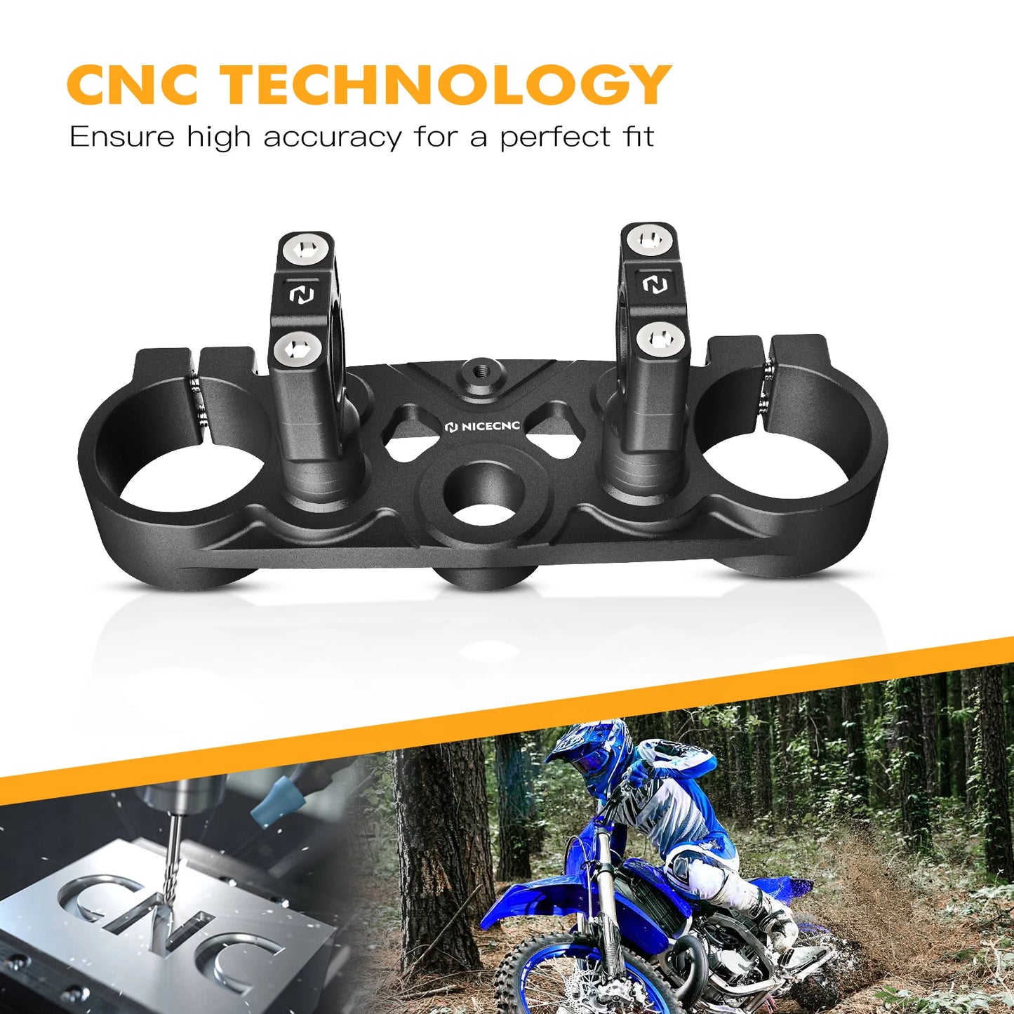 NICECNC For Yamaha YZ125 YZ250 2018-2024 YZ125X YZ250X 2020-2023 YZ YZX 125 250 Motorcycle Front Forks Clamp Upper Triple Tree RISE DEFENSE SYSTEMS.AI PRODUCTS