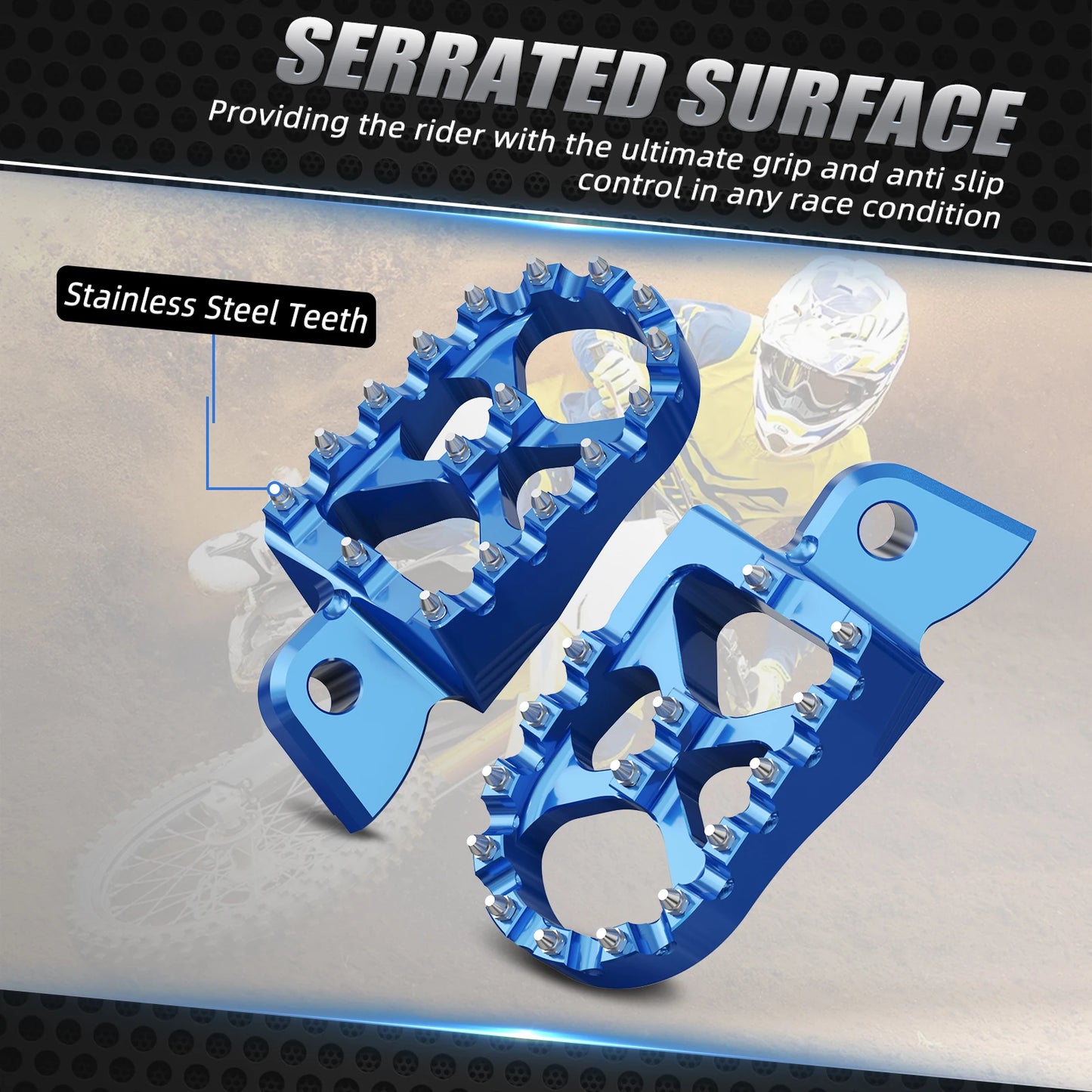 Foot Pegs Pedals FootRest Footpeg For Yamaha WRF YZF 250 450 WR250F YZ65 YZ85 YZ125 YZ250 YZF450 YZ 125X 250X 250FX 450FX WR450F RISE DEFENSE SYSTEMS.AI PRODUCTS