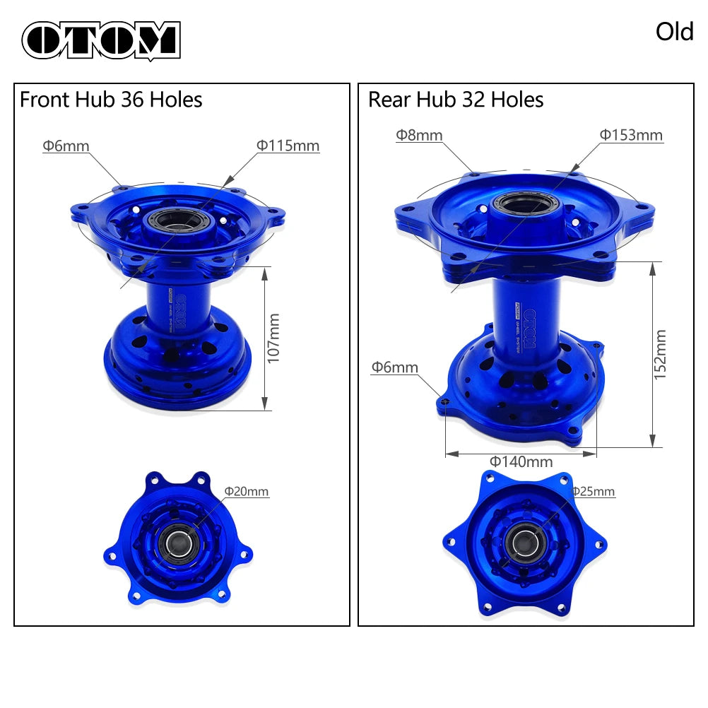 OTOM 36/32 Holes Motorcycle Front Rear Wheel Hub CNC Aluminum For HONDA CR125 CR250 CRF250R CRF450R CRF250X CRF450X Accessories RISE DEFENSE SYSTEMS.AI PRODUCTS