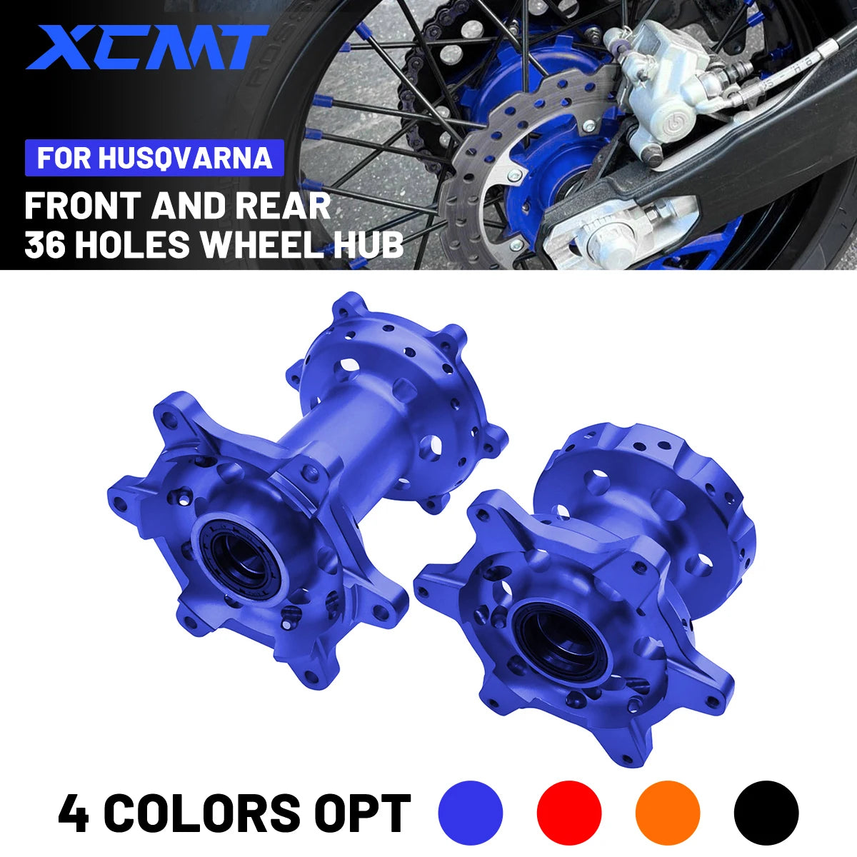 Motorcycle 36 Holes Front Rear Wheel Hub CNC Aluminum Billet For HUSQVARNA FC FX TC TX KTM SXF XCF SMR GASGAS EXF MXF 2003-2023 RISE DEFENSE SYSTEMS.AI PRODUCTS