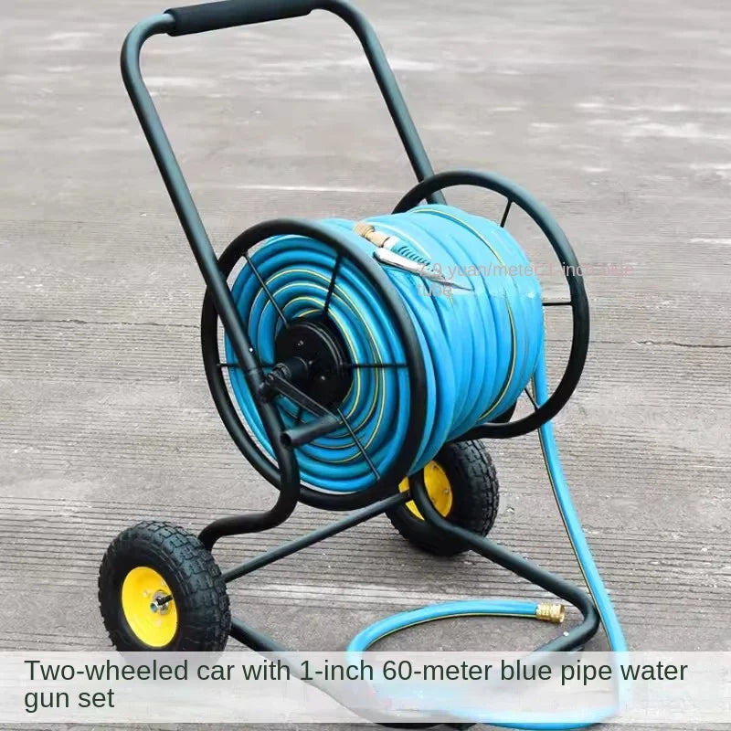 Metal Water Pipe Organizer Frame 100 M Car Wash Watering Home Hose Nozzle High Pressure Hose Reel Set RISE DEFENSE SYSTEMS.AI PRODUCTS