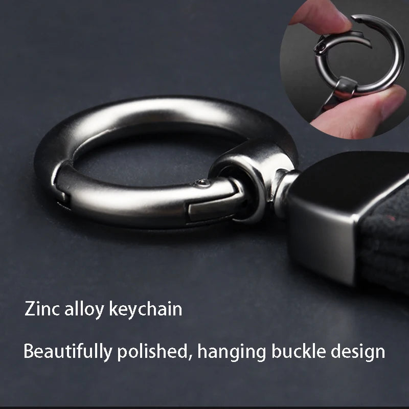 Suede Metal Buckle Car Keychain Business Gift with Logo keyring For Mitsubishi Lancer Car Styling Accessories RISE DEFENSE SYSTEMS.AI PRODUCTS