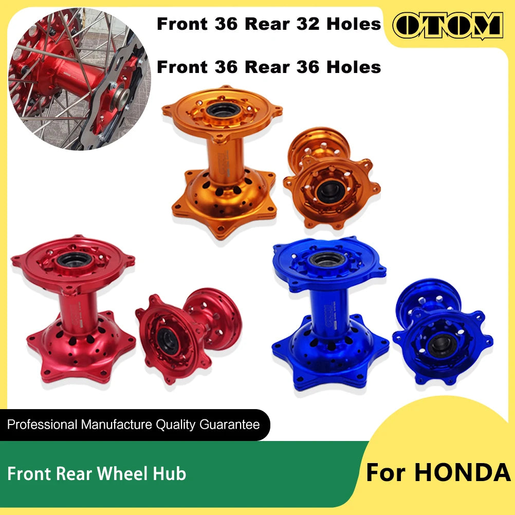 OTOM 36/32 Holes Motorcycle Front Rear Wheel Hub CNC Aluminum For HONDA CR125 CR250 CRF250R CRF450R CRF250X CRF450X Accessories RISE DEFENSE SYSTEMS.AI PRODUCTS