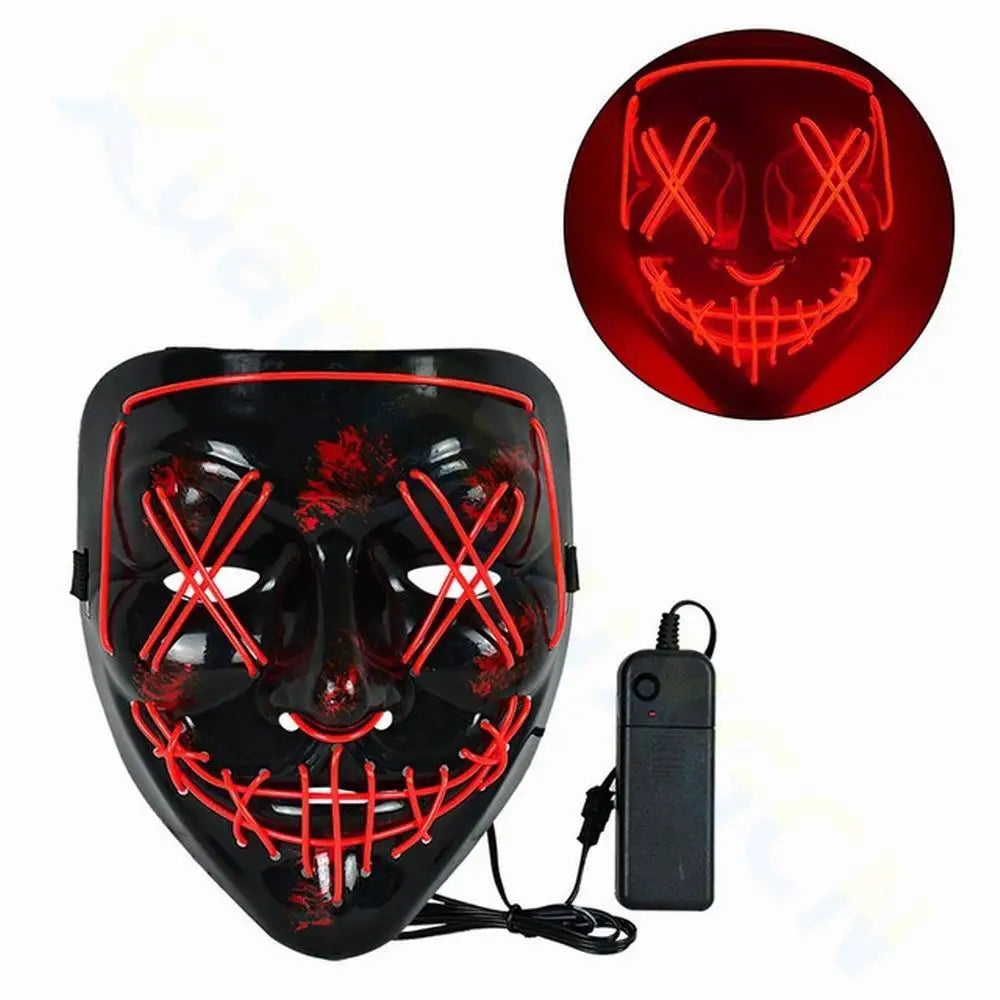 Cosmask Halloween Neon Mask Led Mask Masque Masquerade Party Masks Light Glow In The Dark Funny Masks Cosplay Costume Supplies RISE DEFENSE SYSTEMS.AI PRODUCTS