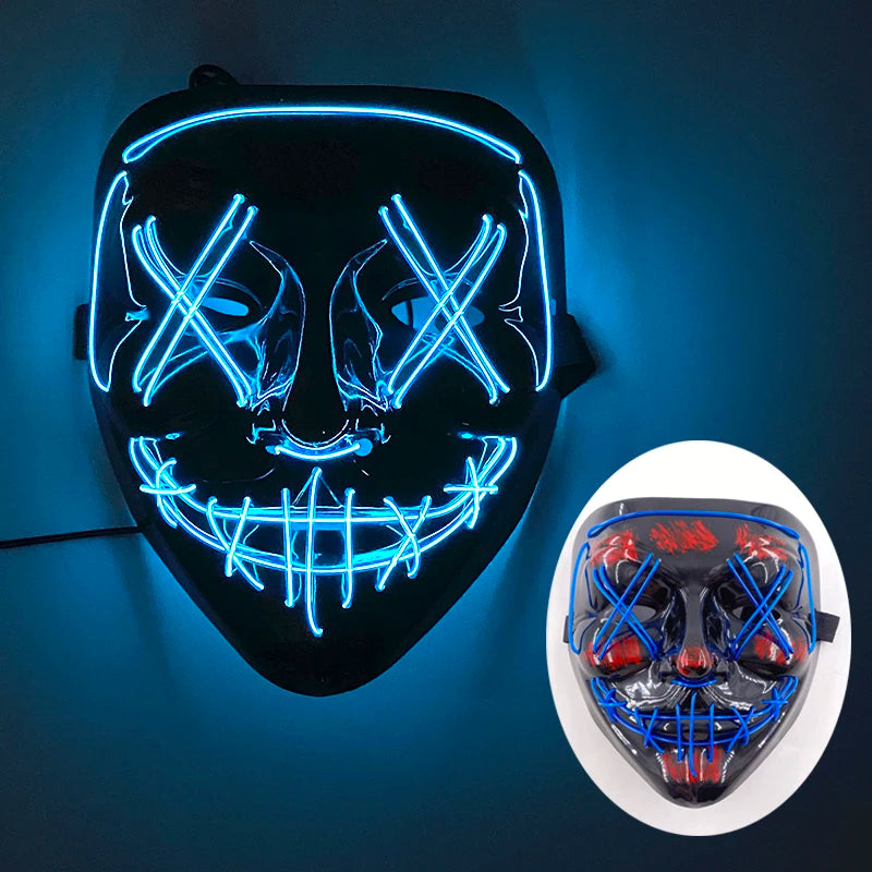 New Design Glowing Bloody Rabbit Mask Led Neon Cosplay Bear Mask Halloween Horror Carnival Masquerade costume Decoration Props RISE DEFENSE SYSTEMS.AI PRODUCTS