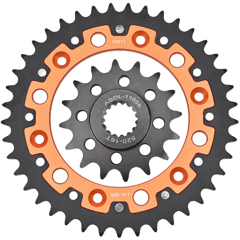 520 41T 16T Motorcycle Steel Aluminum Composite Front Rear Sprocket Kits For KTM 790 Duke 790 Duke L 2018-2020 890 Duke R 2020 RISE DEFENSE SYSTEMS.AI PRODUCTS