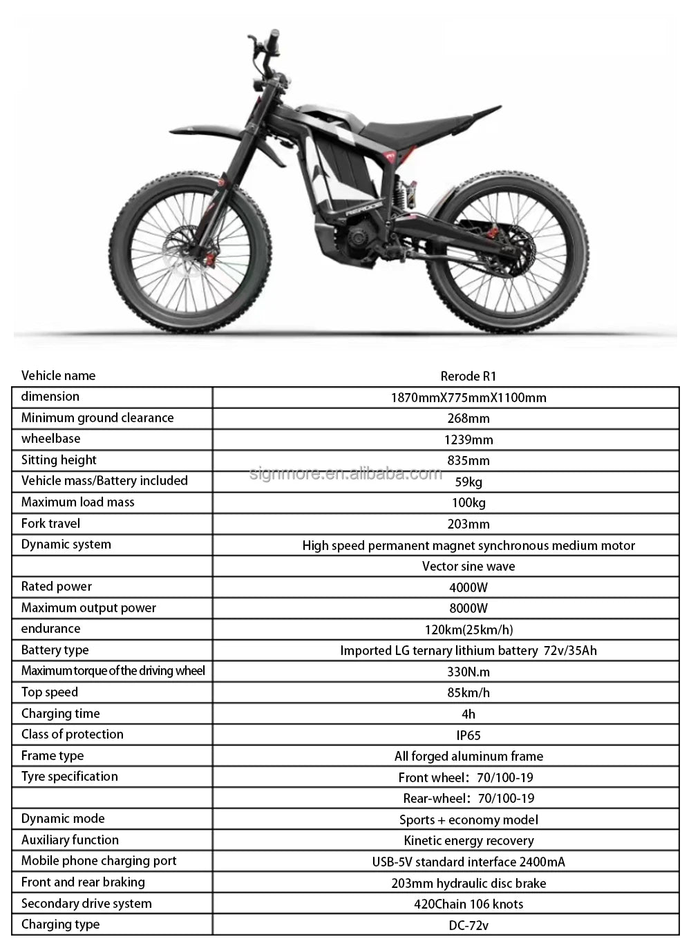 Powerful electric dirt bike 8000w rerode r1 35ah cheap electric motorcycle suron 72v RISE DEFENSE SYSTEMS.AI PRODUCTS