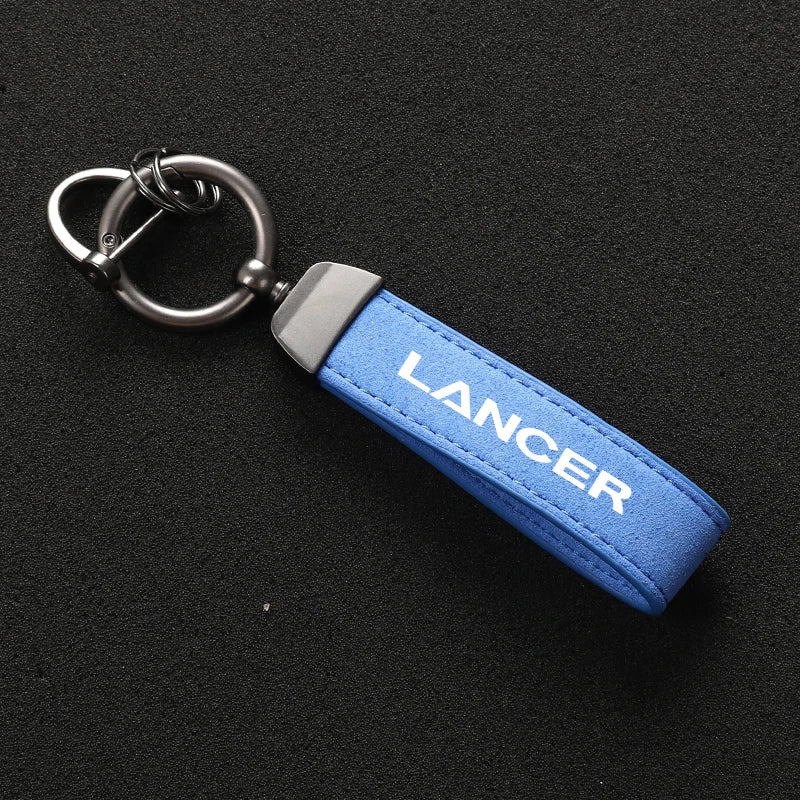 Suede Metal Buckle Car Keychain Business Gift with Logo keyring For Mitsubishi Lancer Car Styling Accessories RISE DEFENSE SYSTEMS.AI PRODUCTS