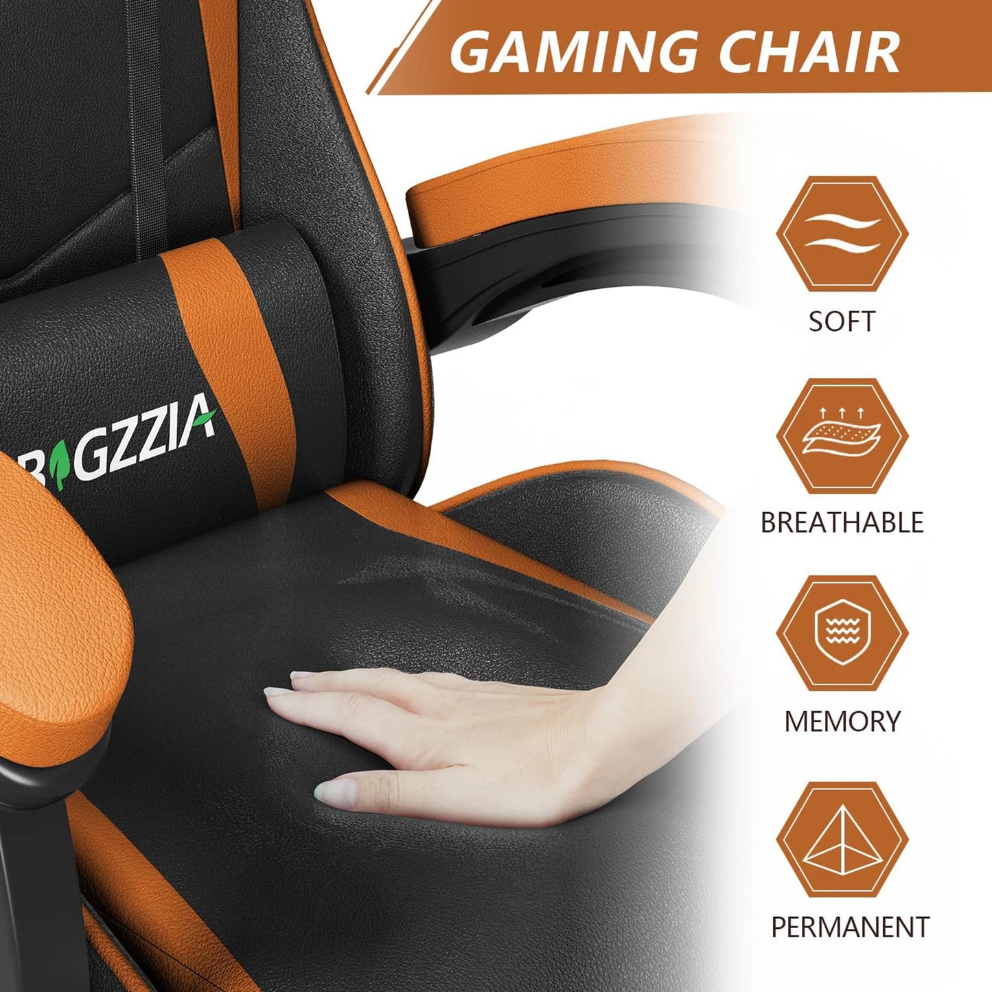 Gaming Chair Office Chair Ergonomic PU Leather Computer Desk Chair with Headrest and Lumbar Support Game Chairs Racing Chair RISE DEFENSE SYSTEMS.AI PRODUCTS