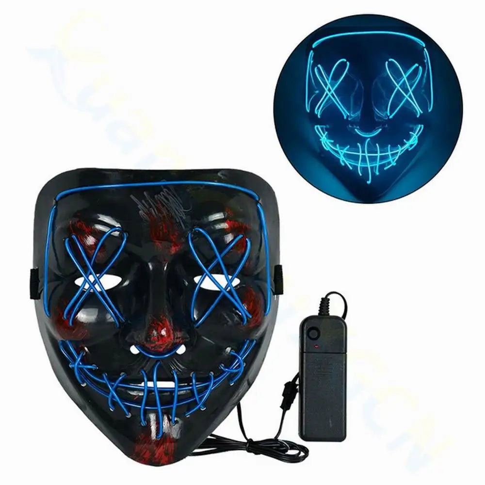 Cosmask Halloween Neon Mask Led Mask Masque Masquerade Party Masks Light Glow In The Dark Funny Masks Cosplay Costume Supplies RISE DEFENSE SYSTEMS.AI PRODUCTS