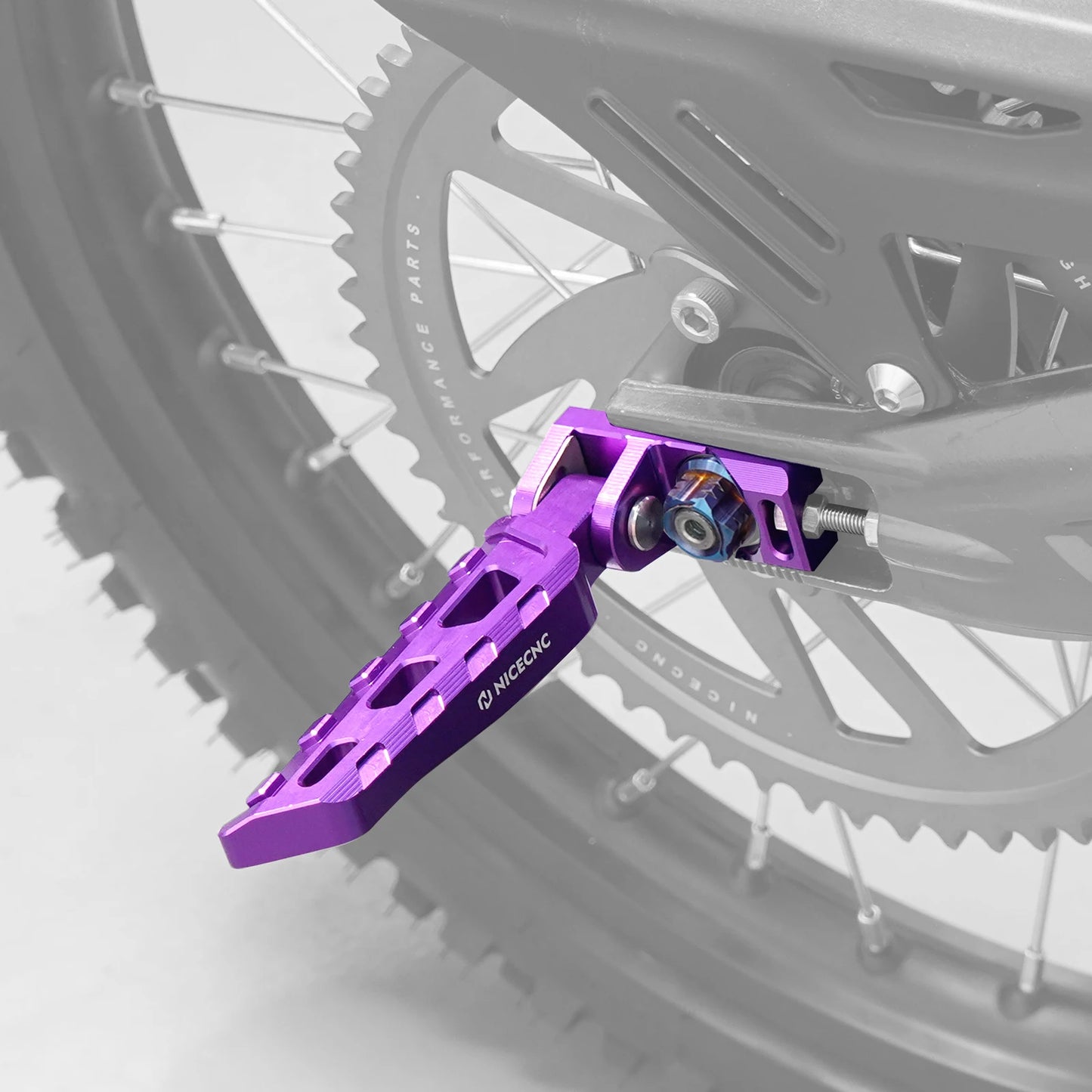 NICECNC Electric Bike Chain Tensioner Adjuster Blocks Rear Axle Nut Stund Peg Kit For Surron Light Bee X S L1E Segway X160 X260 RISE DEFENSE SYSTEMS.AI PRODUCTS