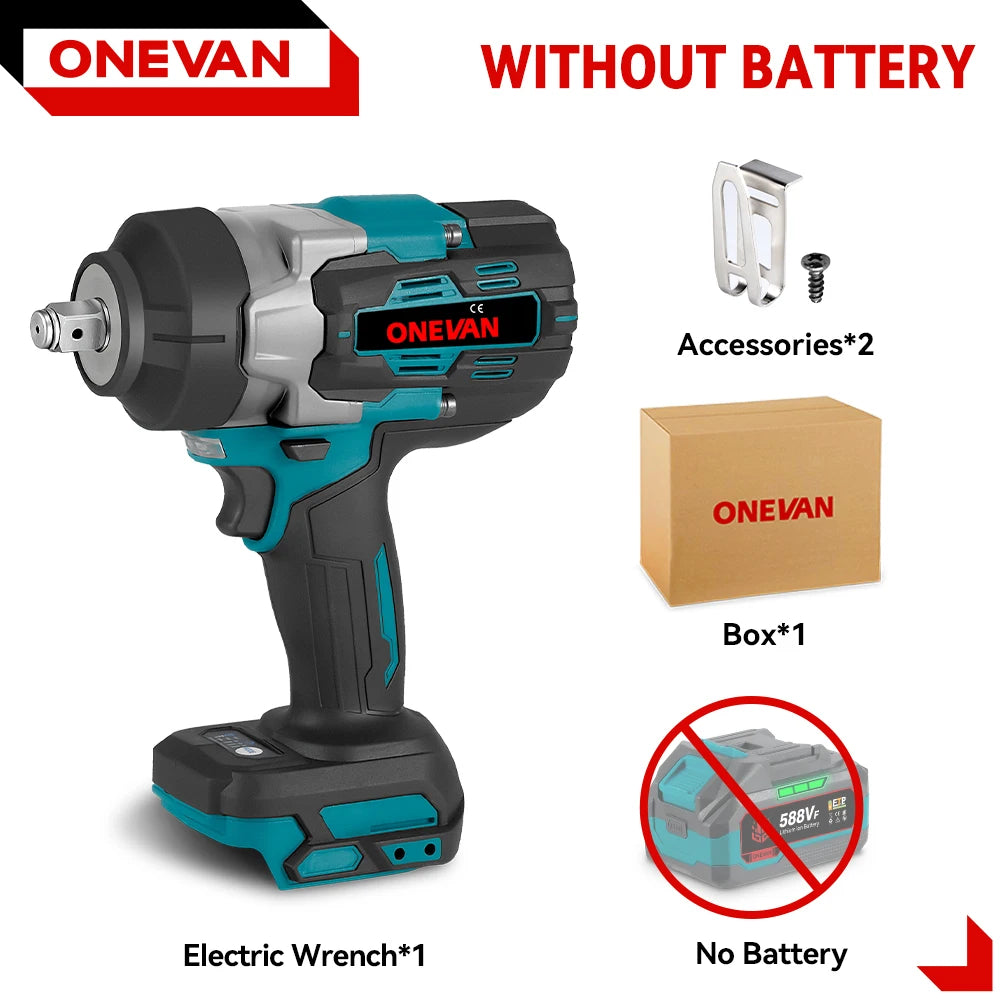 ONEVAN 1/2" Brushless Electric Impact Wrench 2800N.M Torque Removal Screw Nut Screwdriver Home Power Tool for Makita 18V Batte RISE DEFENSE SYSTEMS.AI PRODUCTS