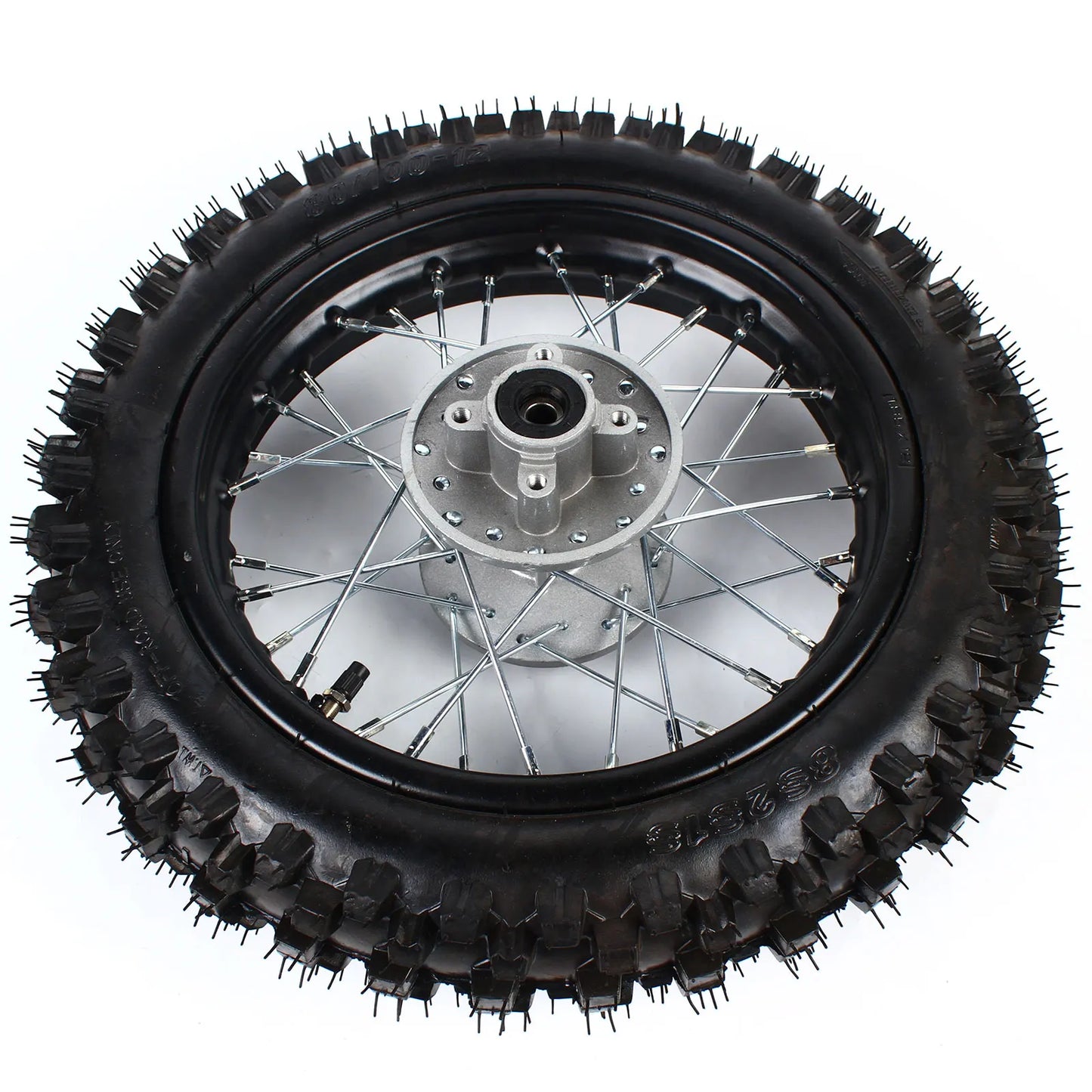 80/100-12 Rear Tire Wheel Rim Tube with Sprocket Brake Disc Rotor For Dirt Pit Bike 70/110/125/140CC RISE DEFENSE SYSTEMS.AI PRODUCTS