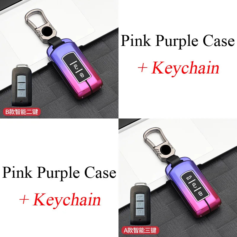 2 3 Button Zinc Alloy + Silicone Car Key Case Cover for Mitsubishi Outlander ASX Fortis Lancer Pajero Sport Eclipse Cross RISE DEFENSE SYSTEMS.AI PRODUCTS