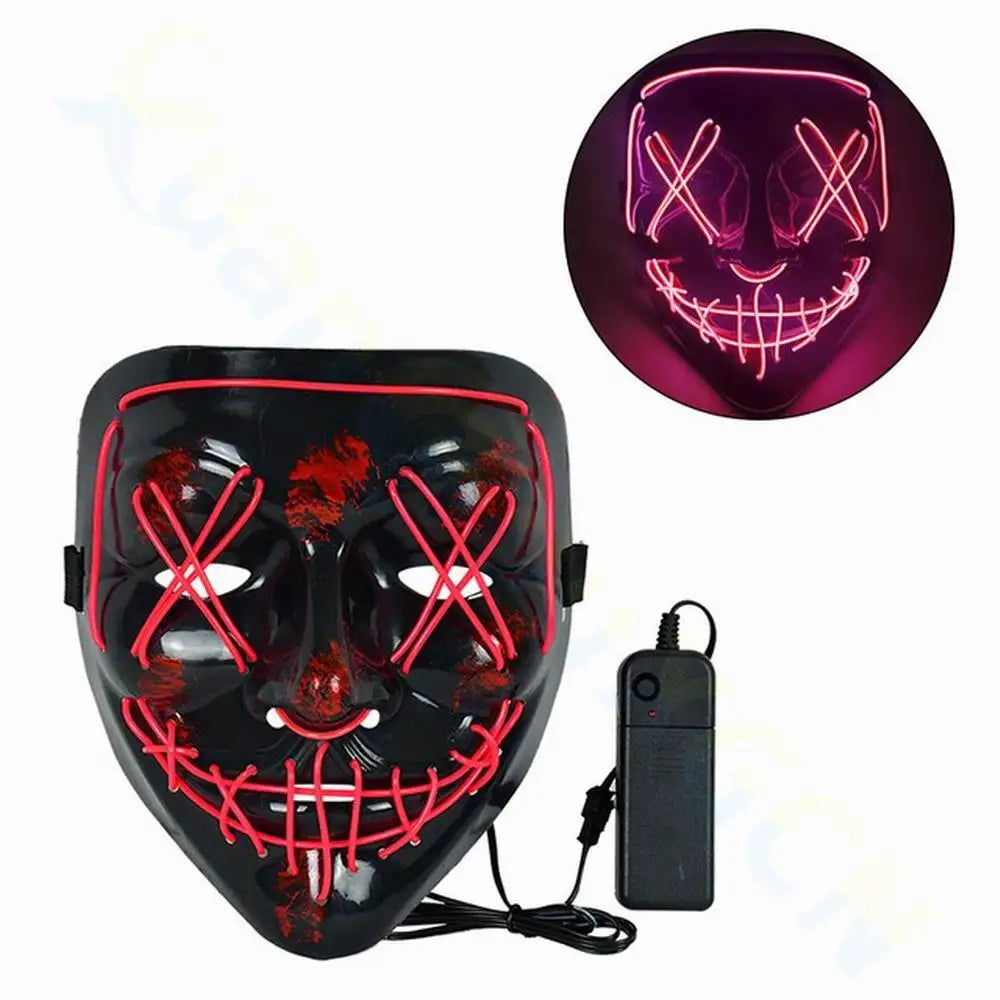 Cosmask Halloween Neon Mask Led Mask Masque Masquerade Party Masks Light Glow In The Dark Funny Masks Cosplay Costume Supplies RISE DEFENSE SYSTEMS.AI PRODUCTS