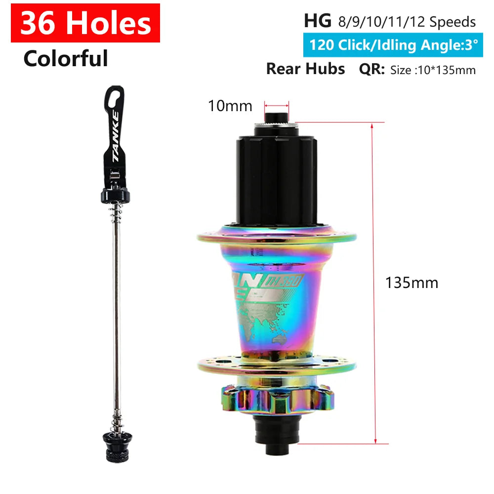 TANKE 120 Click Hub 6 Bearing MTB Mountain Bike Hub Front Rear Thru HG 28 32 36 Holes Disc Brake Bicycle Hubs 8 9 10 11 12 Speed RISE DEFENSE SYSTEMS.AI PRODUCTS
