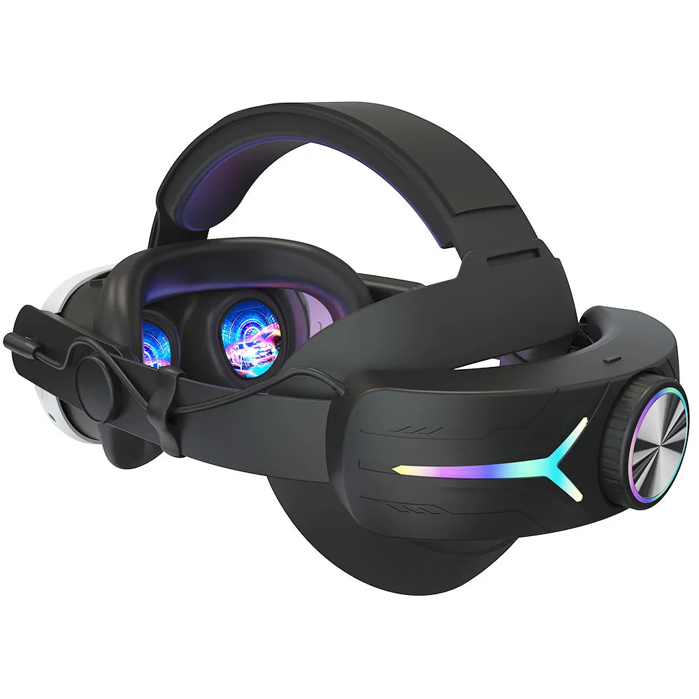 RGB Adjustable VR Head Band LED Backlight VR Lightweight Replacement Strap 8000mAh Rechargeable Comfort for Meta Quest 3 Headset RISE DEFENSE SYSTEMS.AI PRODUCTS