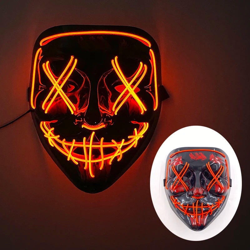 New Design Glowing Bloody Rabbit Mask Led Neon Cosplay Bear Mask Halloween Horror Carnival Masquerade costume Decoration Props RISE DEFENSE SYSTEMS.AI PRODUCTS