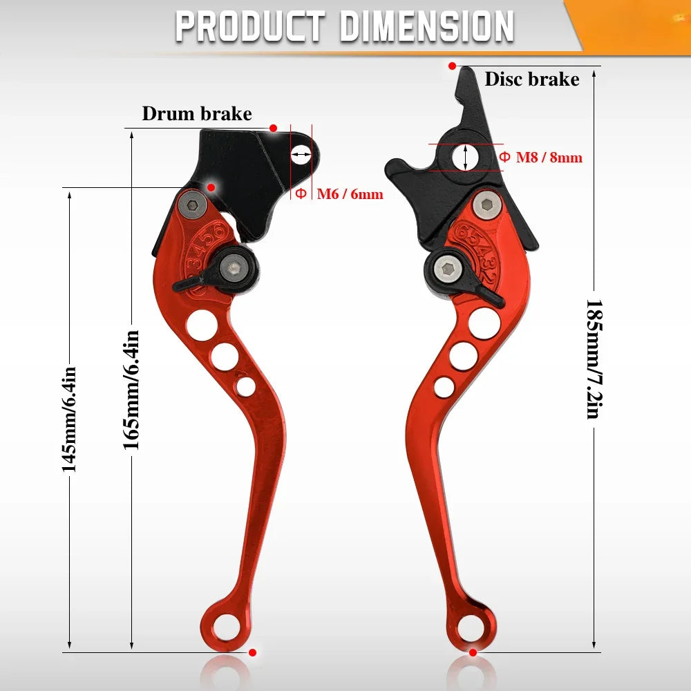 Universal Motorcycle Brake levers Motorcycle Accessories Modified Horn Adjustable Hand Lever GY6 RISE DEFENSE SYSTEMS.AI PRODUCTS