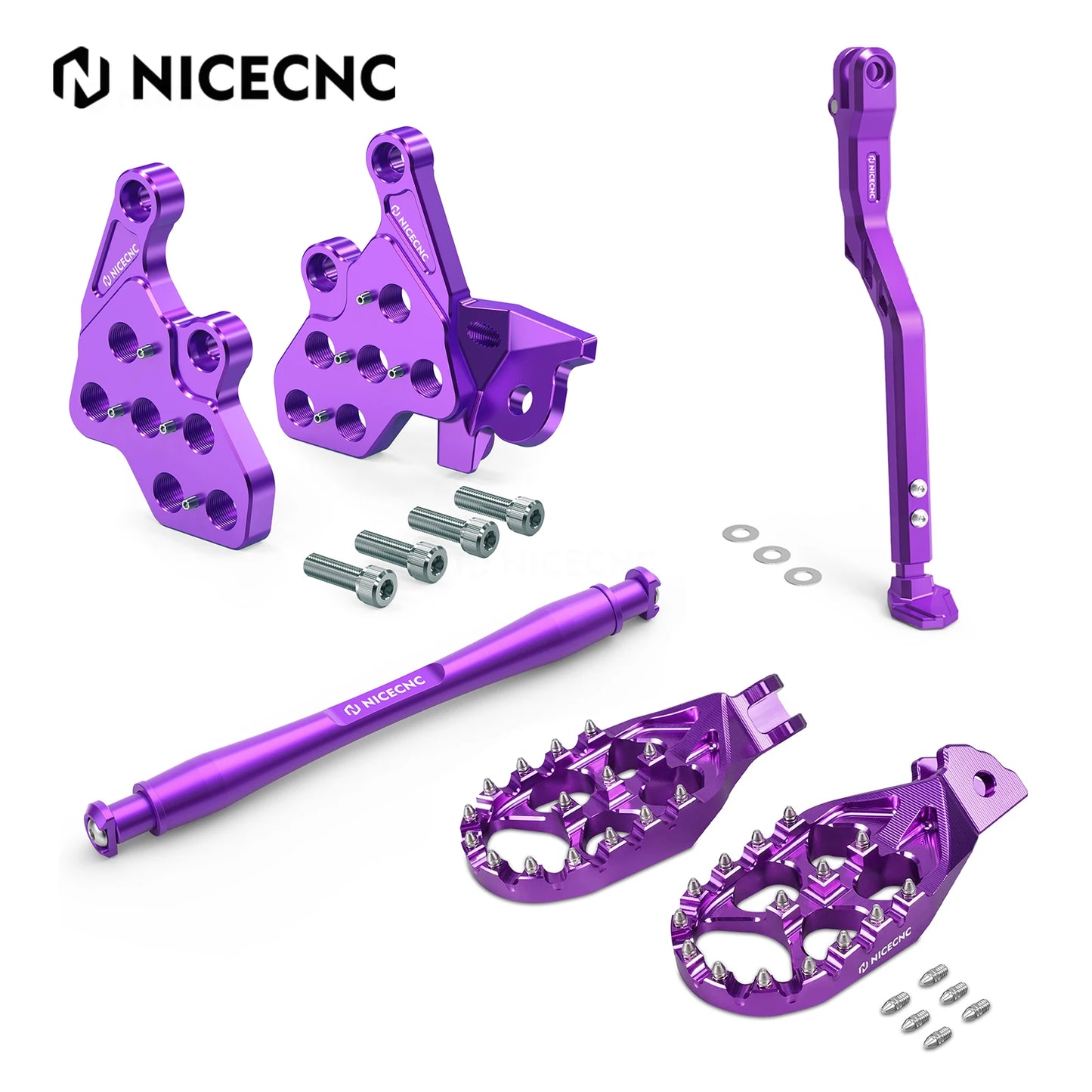 NICECNC For Surron Light Bee X S Electric Bike Footpeg Peg Bracket Package Footrest Pedal Support Brace Foot Side Kick Stand Kit RISE DEFENSE SYSTEMS.AI PRODUCTS
