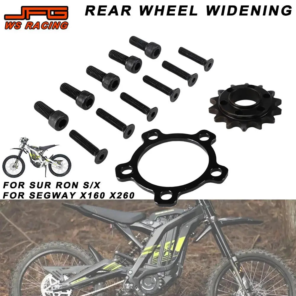 Rear Wheel Widening Kits Motorcycle Accessories Rear Wheel Widening with Chain Sprocket Screw For SURRON S X SEGWAY X160 X260 RISE DEFENSE SYSTEMS.AI PRODUCTS