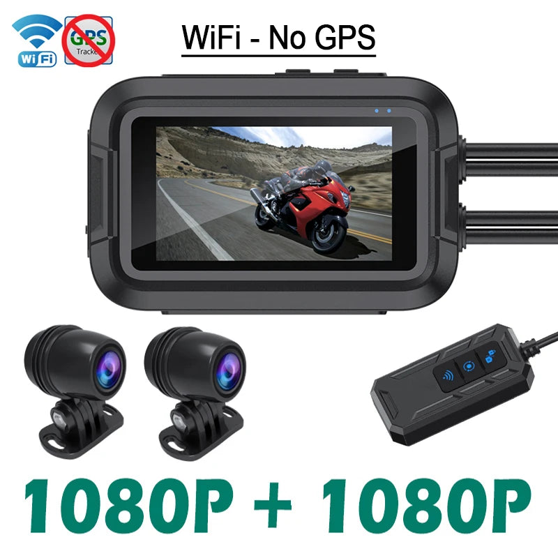 Dual 1080P Motorcycle DVR Full Body Waterproof Moto Camera WiFi GPS Dash Cam Front Rear Driving Video Recorder Black Box RISE DEFENSE SYSTEMS.AI PRODUCTS