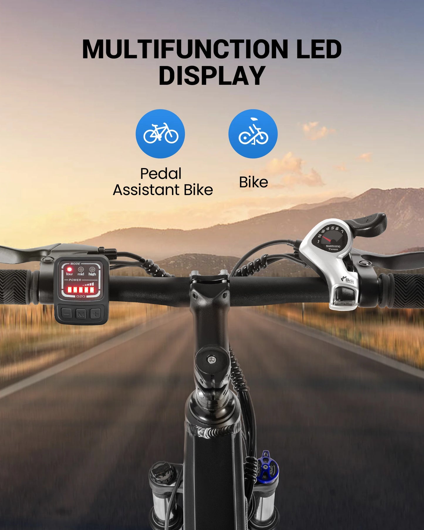350W 26" electric mountain bike for adults, 36V hidden removable battery, with Shimano 7-speed urban commuter electric bike. RISE DEFENSE SYSTEMS.AI PRODUCTS