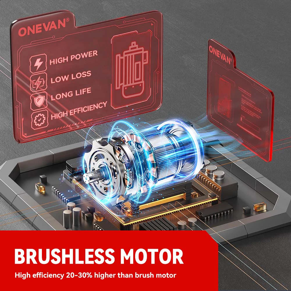 ONEVAN 1/2" Brushless Electric Impact Wrench 2800N.M Torque Removal Screw Nut Screwdriver Home Power Tool for Makita 18V Batte RISE DEFENSE SYSTEMS.AI PRODUCTS