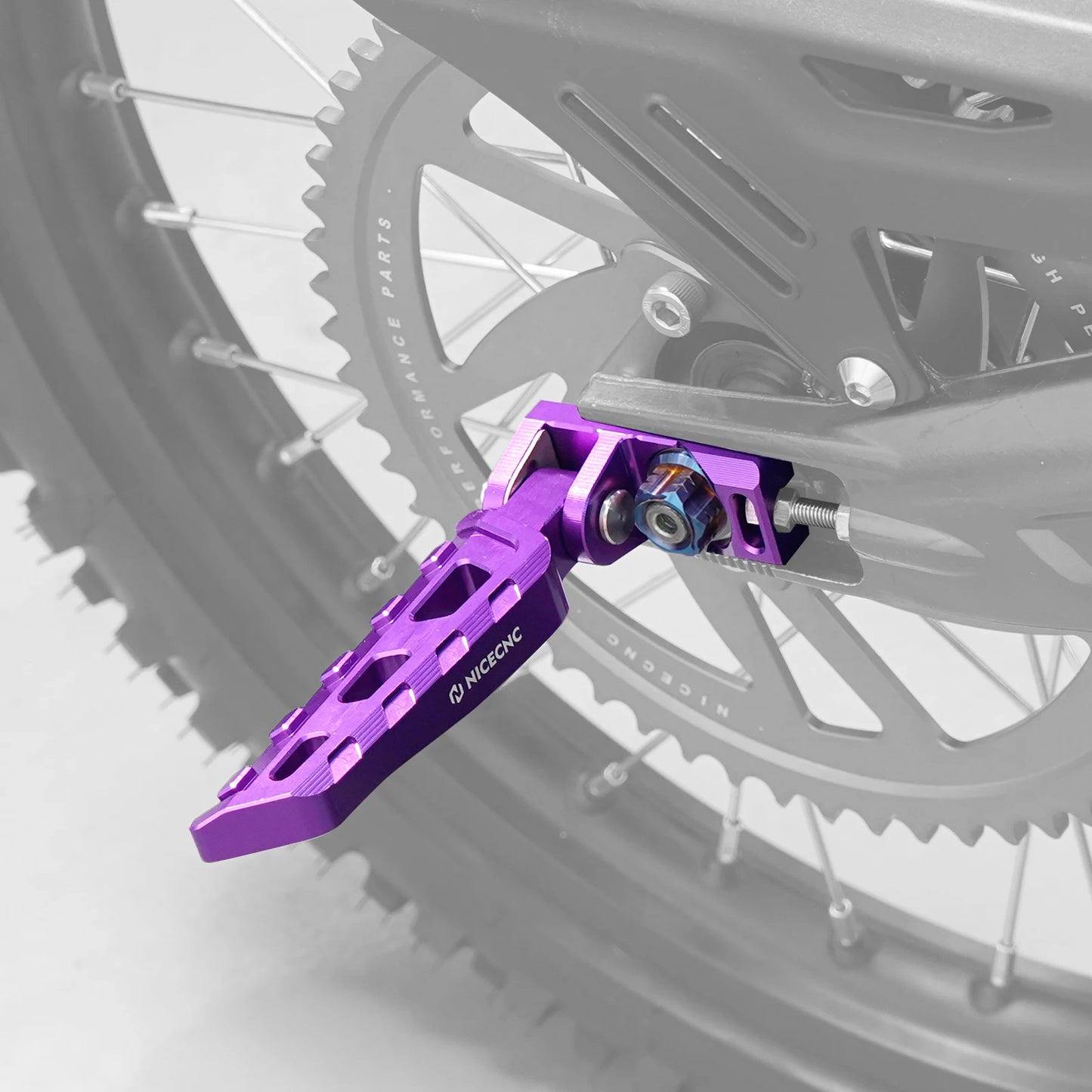 NICECNC Electric Bike Chain Tensioner Adjuster Blocks Rear Axle Nut Stund Peg Kit For Surron Light Bee X S L1E Segway X160 X260 RISE DEFENSE SYSTEMS.AI PRODUCTS