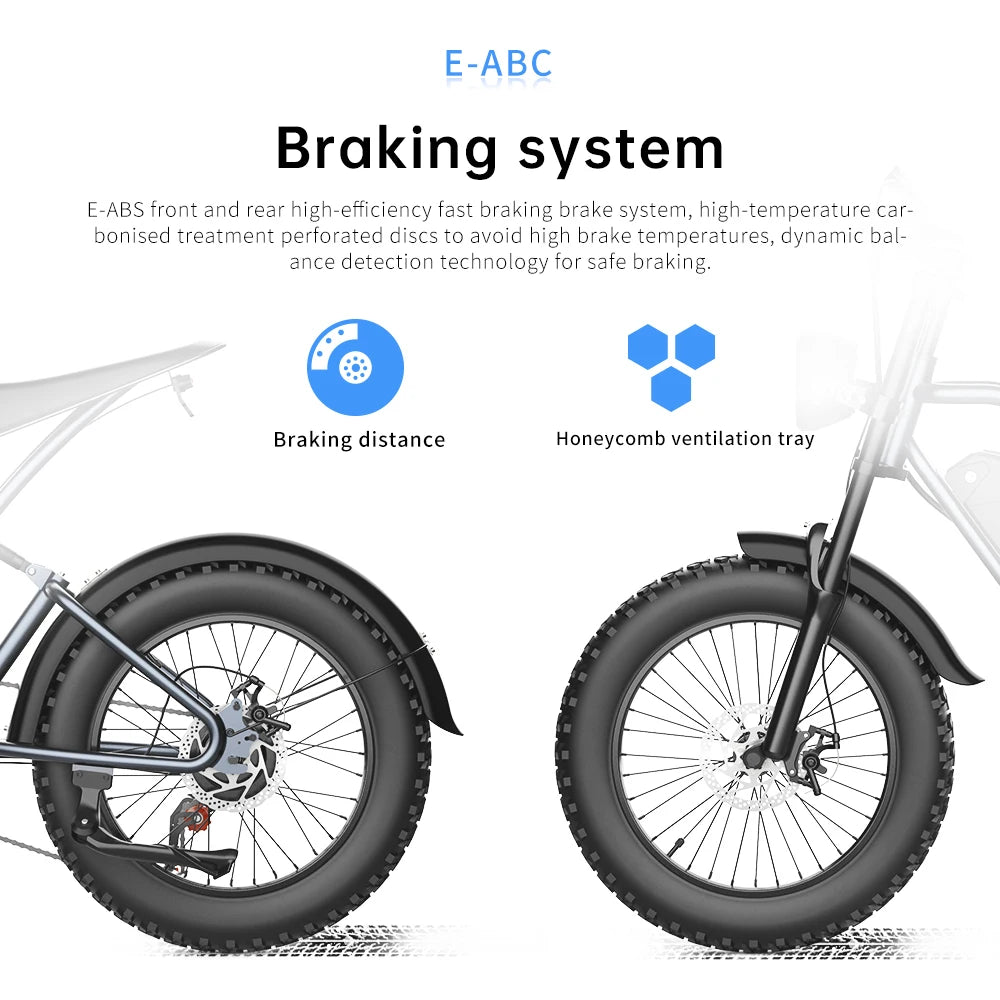 EKX T1 Electric Bicycle 20*4.0 Fat Tire 1000W Motor 48V20AH Lithium Battery Road Electric Bike Adults Waterproof Mountain EBike RISE DEFENSE SYSTEMS.AI PRODUCTS