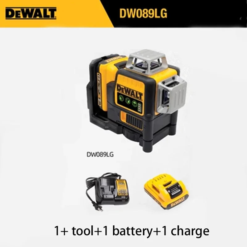 Dewalt DW089LG 3 Sides*360 Degree Vertical 12V Lithium Battery 12 Lines Laser Level Horizontal Green Meter Outdoor RISE DEFENSE SYSTEMS.AI PRODUCTS