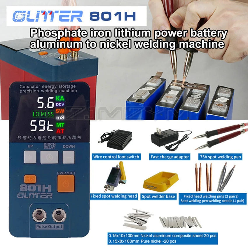 801H Spot Welding Machine 21KW 3500A Pulse Butt Welder 110-240V Power Battery Aluminum Nickel Single Battery Spot Welder RISE DEFENSE SYSTEMS.AI PRODUCTS