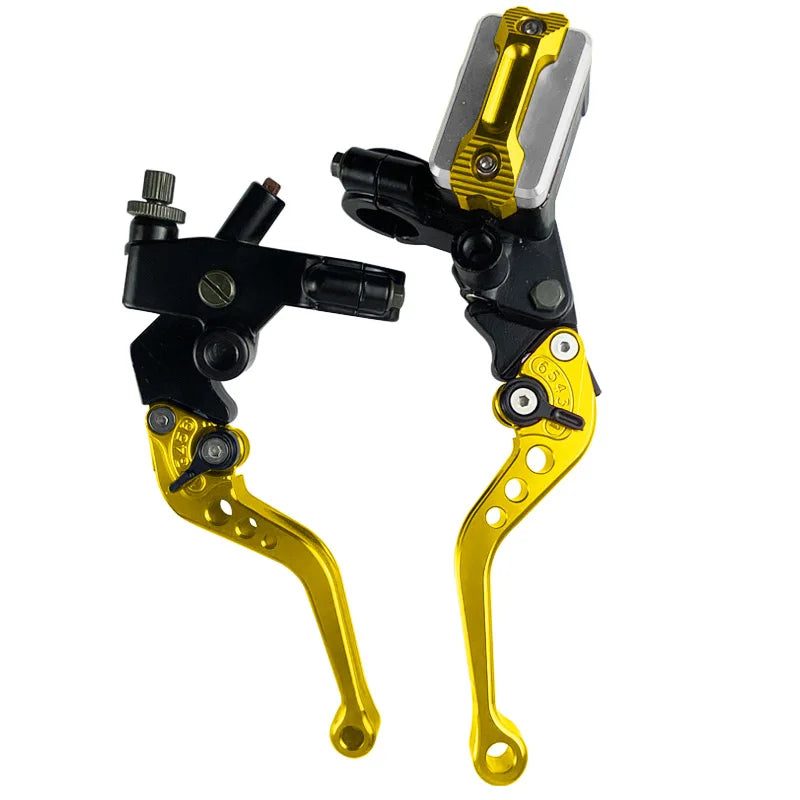 CNC One Pair 7/8" 22mm Universal Motorcycle Brake Master Cylinder Lever Cable Clutch Reservoir For Scooter Sport Dirt Bike RISE DEFENSE SYSTEMS.AI PRODUCTS