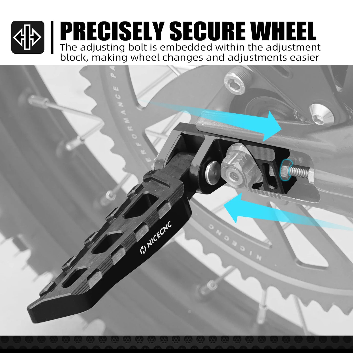 Chain Tensioner Adjuster Blocks & Rear Stund Pegs For SUR-RON Surron Light Bee X S L1E Segway X160 X260 Electric Dirt Bike 2024 RISE DEFENSE SYSTEMS.AI PRODUCTS