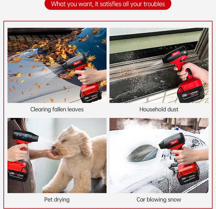 Milwaukee Mini Turbo Jet Fan Electric Air Duster Adjustable wind speed Turbo Violent Blower Rechargeable with Light Car Cleaning RISE DEFENSE SYSTEMS.AI PRODUCTS