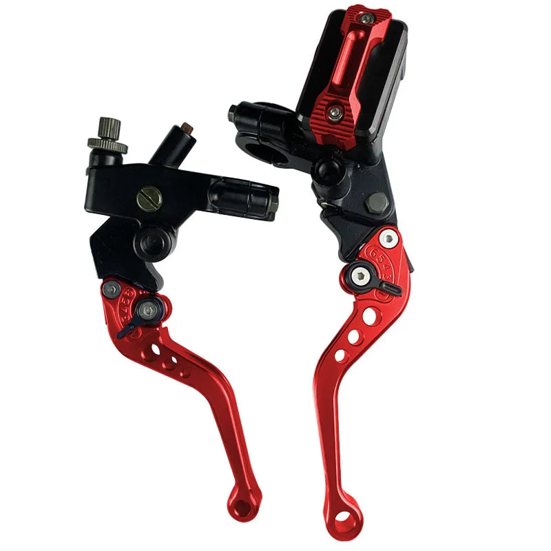 CNC One Pair 7/8" 22mm Universal Motorcycle Brake Master Cylinder Lever Cable Clutch Reservoir For Scooter Sport Dirt Bike RISE DEFENSE SYSTEMS.AI PRODUCTS