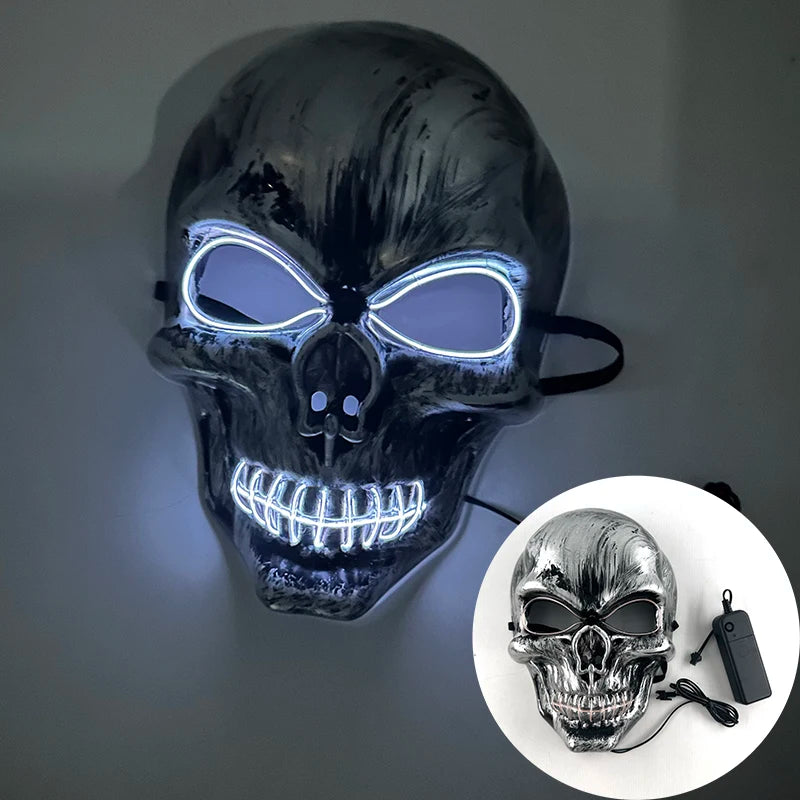 New Design Glowing Bloody Rabbit Mask Led Neon Cosplay Bear Mask Halloween Horror Carnival Masquerade costume Decoration Props RISE DEFENSE SYSTEMS.AI PRODUCTS