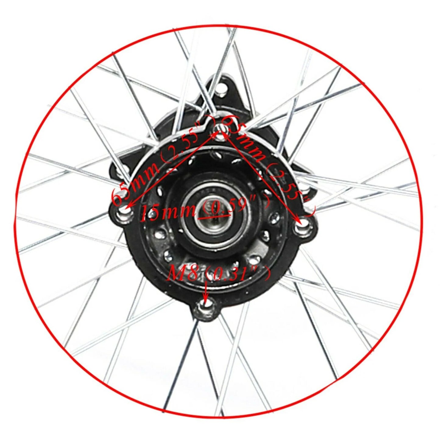 Rear Wheel Rim 14 Inch with 15mm Bearing 90/100-14 Tire Assembly for Dirt Pit Bike 125/140/150/160CC RISE DEFENSE SYSTEMS.AI PRODUCTS