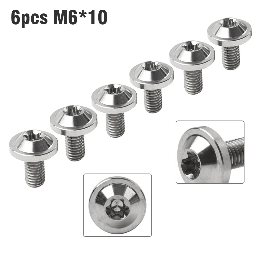 6pcs M6x10mm Titanium Alloy Bolts Truss Torx Head Screws Universal For Bike Motorcycle RISE DEFENSE SYSTEMS.AI PRODUCTS