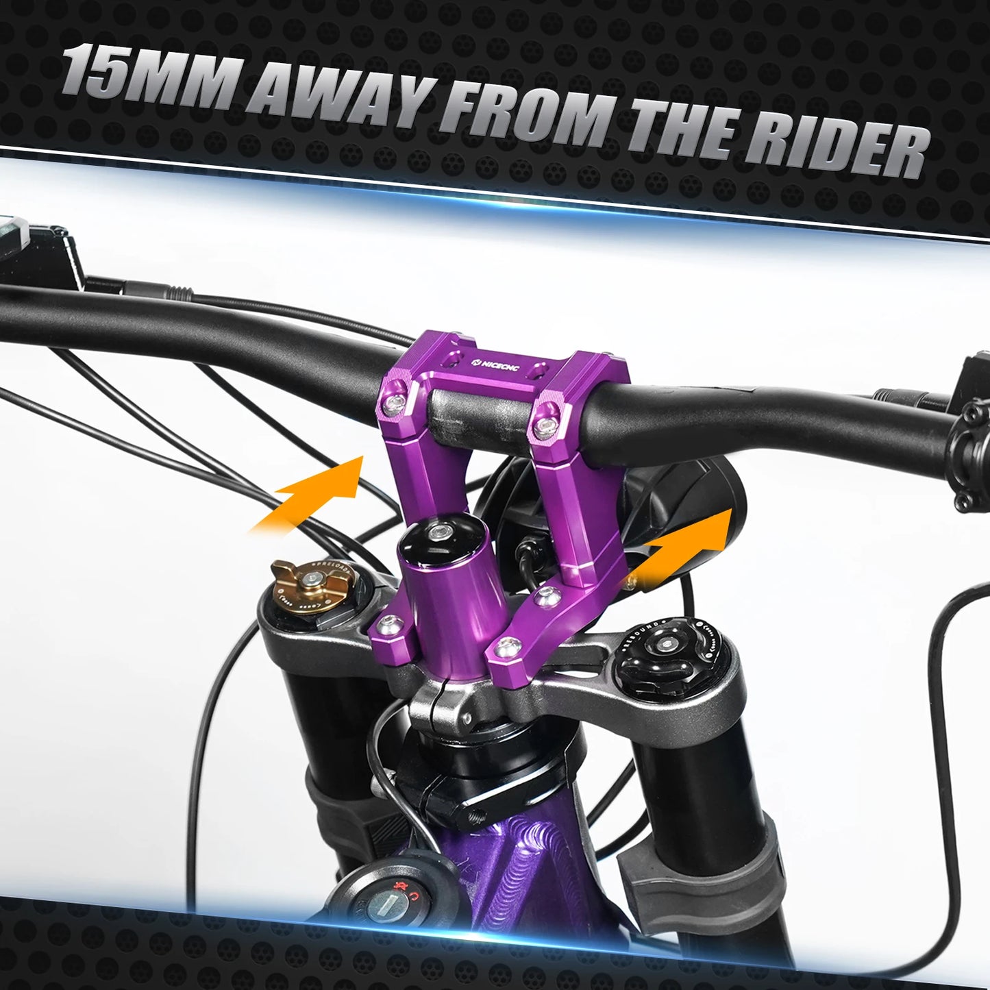 NICECNC For Surron Light Bee X S L1E Electric Dirt Bike Front Handlebar Bar Riser Mount Bracket Front Rear Brake Reservoir Cover RISE DEFENSE SYSTEMS.AI PRODUCTS