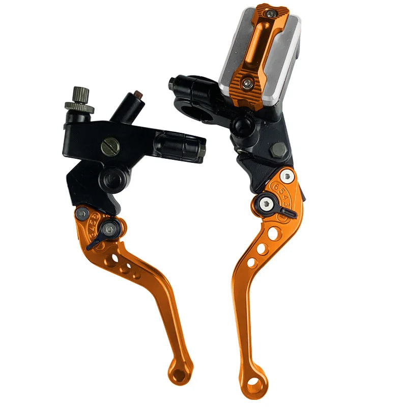 CNC One Pair 7/8" 22mm Universal Motorcycle Brake Master Cylinder Lever Cable Clutch Reservoir For Scooter Sport Dirt Bike RISE DEFENSE SYSTEMS.AI PRODUCTS