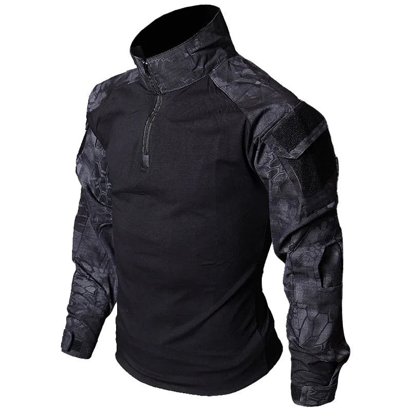 Snake Camo Tactical Sets Men Autumn Breathable Long Sleeve Tshirts+Outdoor Multi-pocket Pants 2 Pcs Suits Training Cargo Set RISE DEFENSE SYSTEMS.AI PRODUCTS
