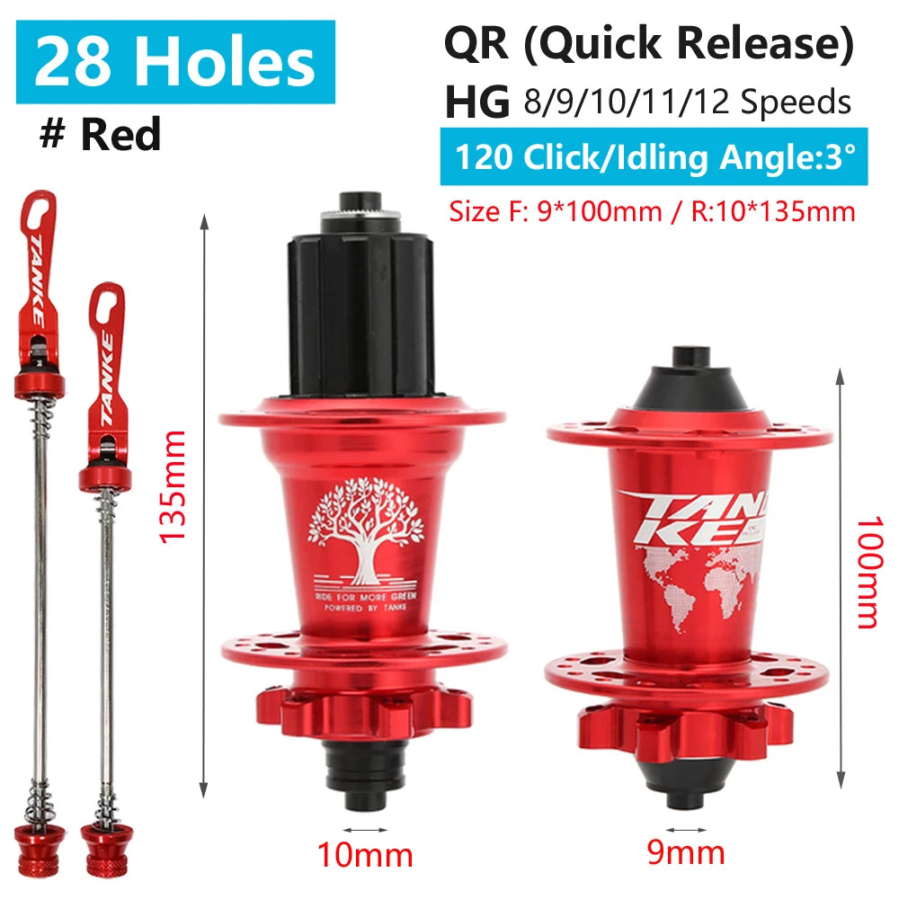 TANKE 120 Click Hub 6 Bearing MTB Mountain Bike Hub Front Rear Thru HG 28 32 36 Holes Disc Brake Bicycle Hubs 8 9 10 11 12 Speed RISE DEFENSE SYSTEMS.AI PRODUCTS