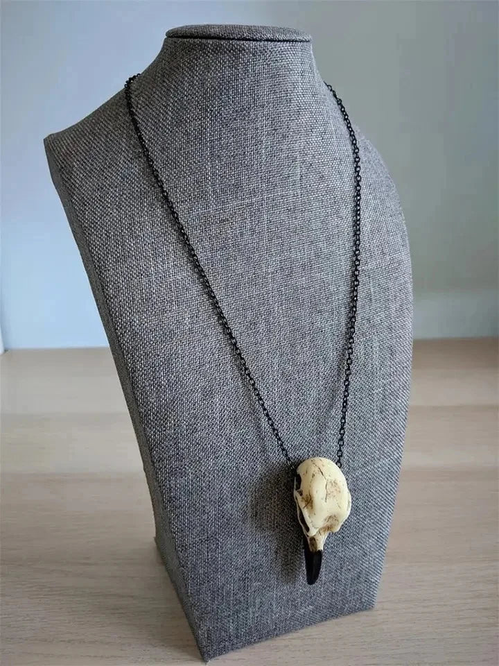 Raven Skull Necklace Halloween Jewelry Gothic Necklace, Raven Jewellery Gift Idea Spooky Scary Plague Doctor Witch RISE DEFENSE SYSTEMS.AI PRODUCTS