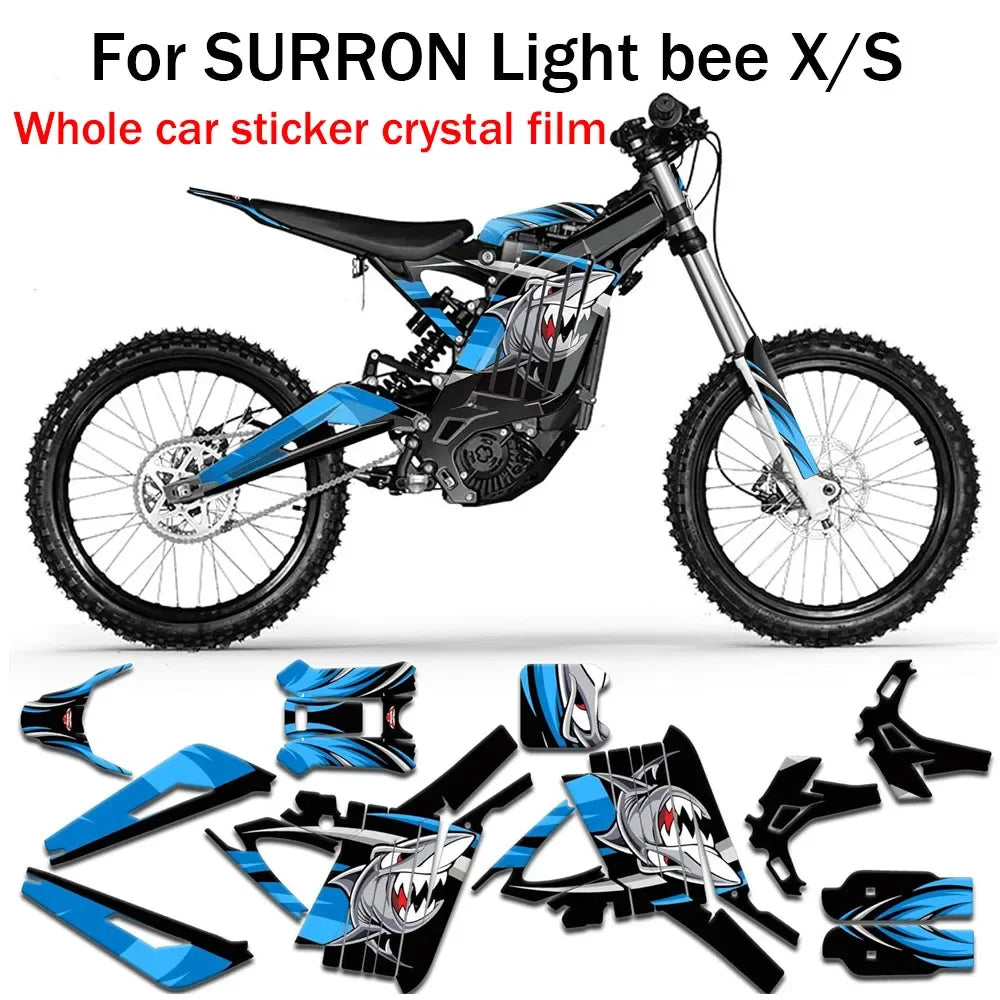 Decorative decals for SURRON Light bee X/S motorcyclesPaint protection filmPersonalized decorative stickers RISE DEFENSE SYSTEMS.AI PRODUCTS