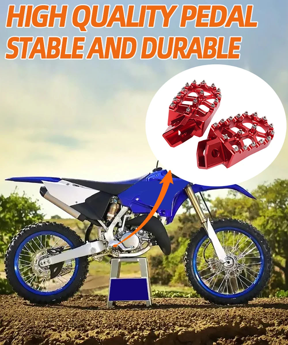 Motorcycle FootRest Footpegs Foot Pegs Pedal For YAMAHA TTR 90 110 125 250 TTR250 YZ80 YZ125 YZ250 YZ WR 200 250 500 Accessories RISE DEFENSE SYSTEMS.AI PRODUCTS