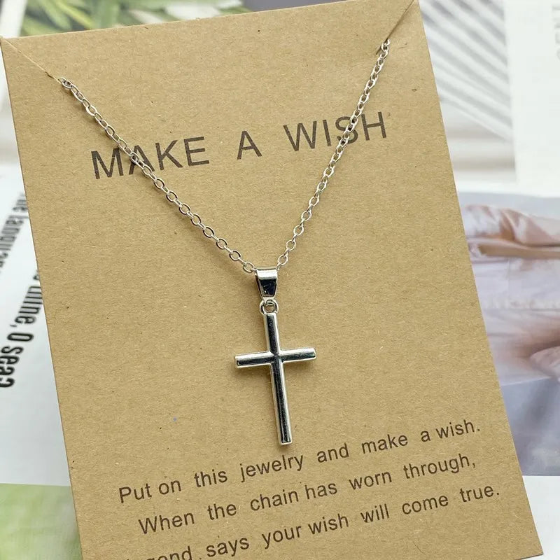 New Trendy Alloy Crystal Cross Pendant Necklaces for Women Fashion Simple Gold Color Clavicle Chain Necklace Collar Jewelry Gift RISE DEFENSE SYSTEMS.AI PRODUCTS