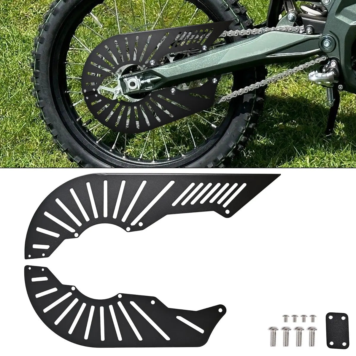 Rear Sprocket Protective Cover For Sur Ron Ultra Bee Rear Chain Guard Cover RISE DEFENSE SYSTEMS.AI PRODUCTS