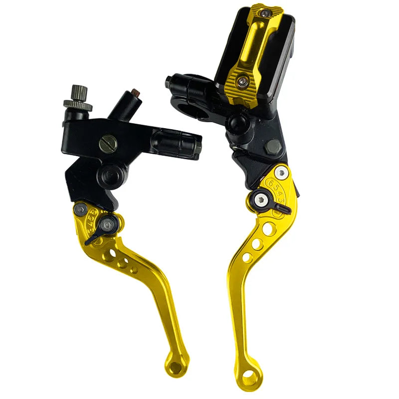 CNC One Pair 7/8" 22mm Universal Motorcycle Brake Master Cylinder Lever Cable Clutch Reservoir For Scooter Sport Dirt Bike RISE DEFENSE SYSTEMS.AI PRODUCTS